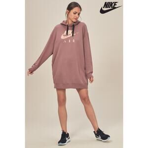 Women’s Nike Air Hoodie Sweater Dress mauve Rose Gold S